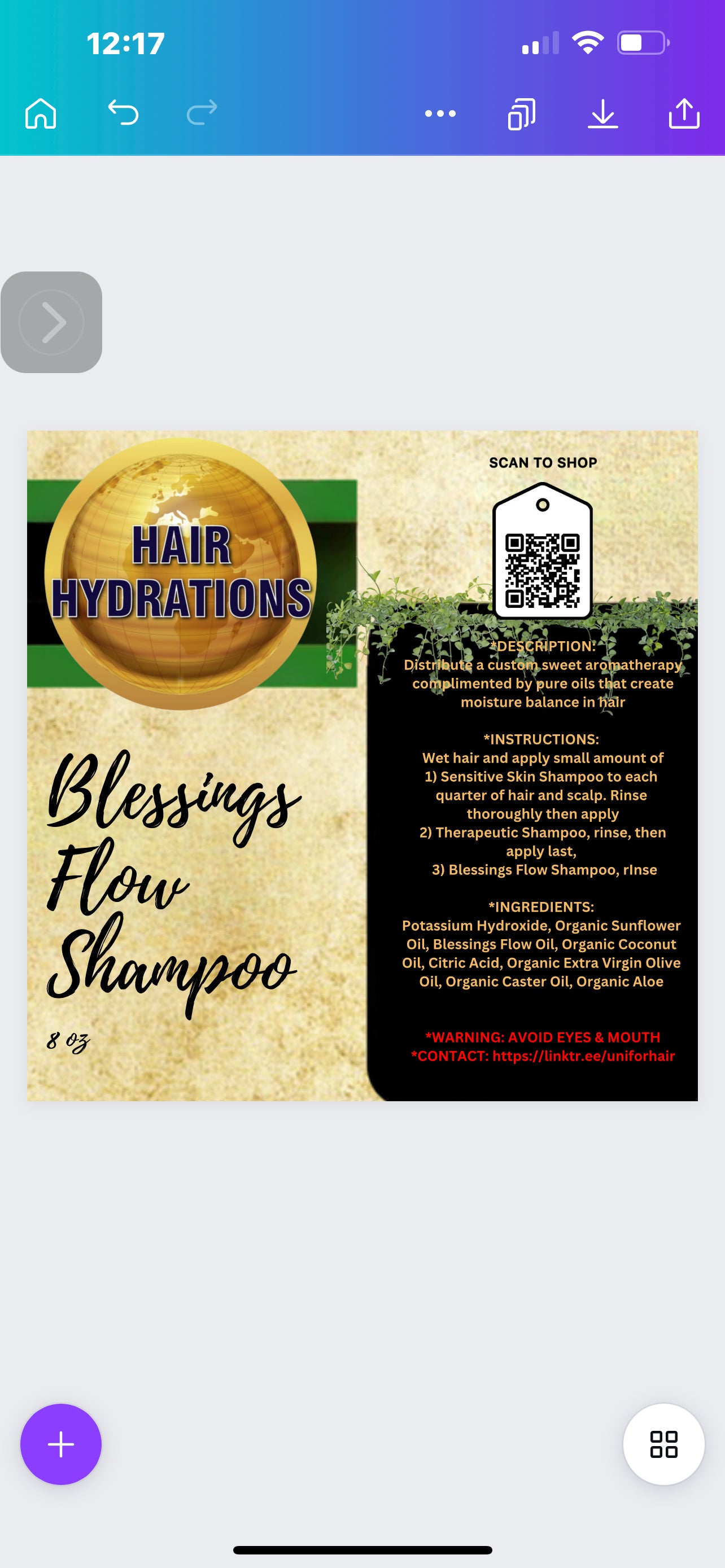 Hair Hydrations Blessings Flow Shampoo